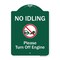 Signmission No Idling Please Turn Off Engine W/ Graphic Heavy-Gauge Aluminum Sign, 24" x 18", GW-1824-9829 A-DES-GW-1824-9829 - alternate 1